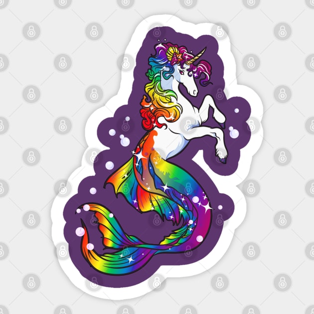 Unicorn Mermaid Mermicorn Sticker by E